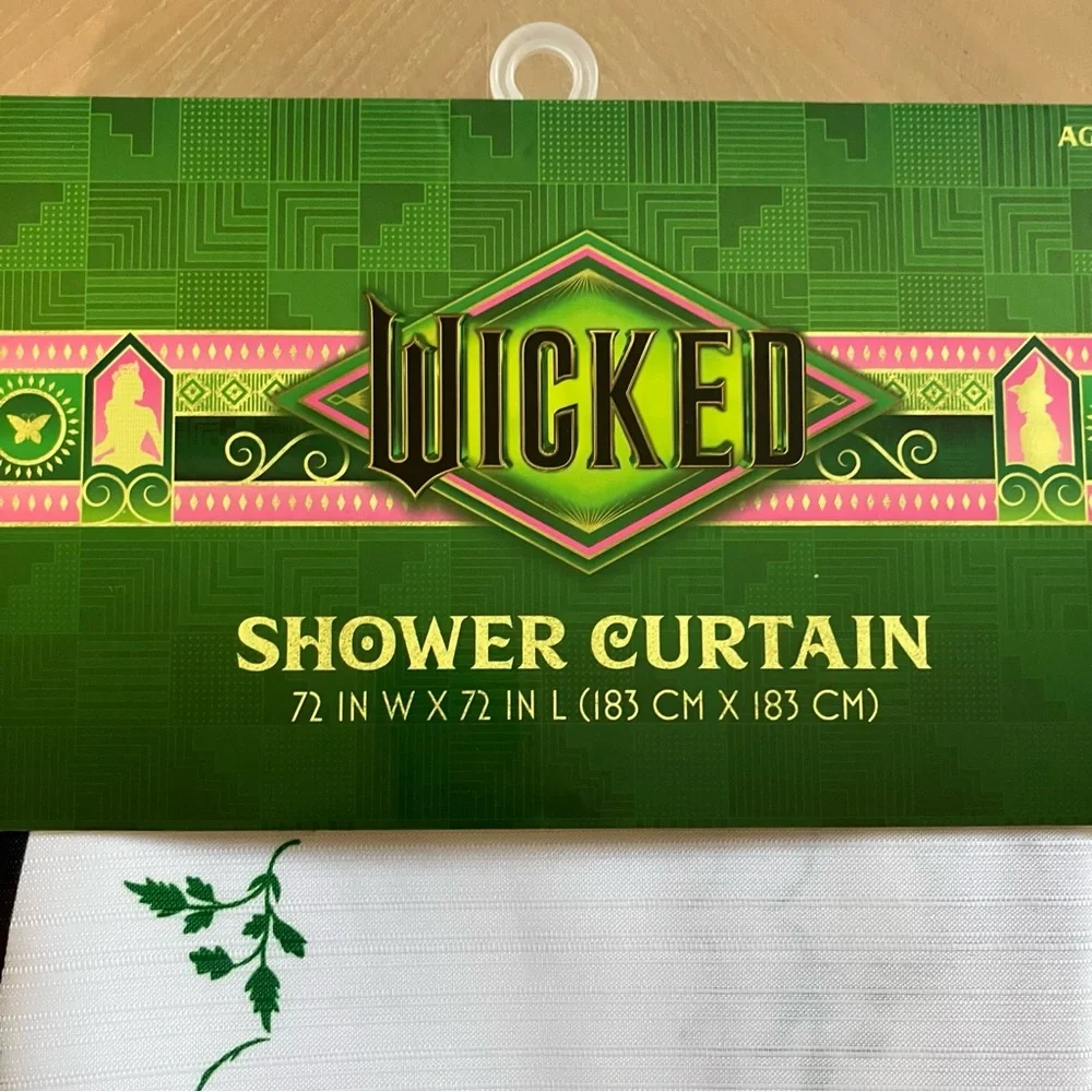 WICKED Movie Elphaba Fabric Shower Curtain 72 x 72 Inches NEW NIB